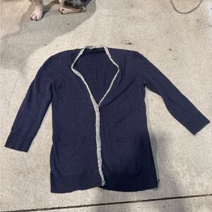 Armani Exchange Dark Blue Cardigan with silver Trim